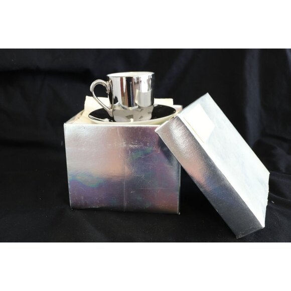 1970 GEORG JENSON Set Of Four Demitasse Cups Saucers Fitz & Floyd  New In Box - Picture 1 of 10